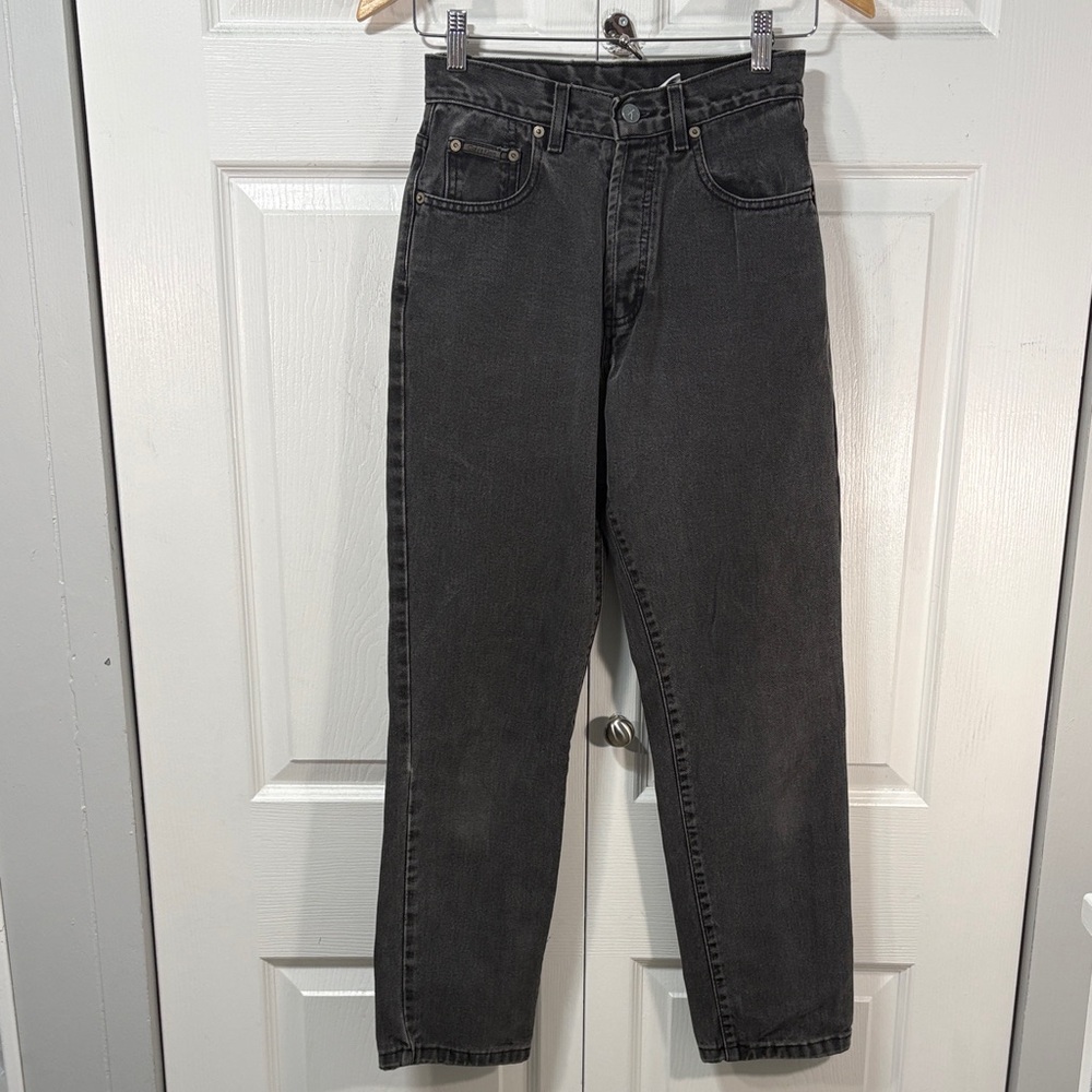 Vintage 90’s Calvin Klein button fly High-Rise Jeans in Washed Black - Picture 2 of 9